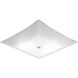 Square Glass 2 Light 14 inch White Close-to-Ceiling Ceiling Light