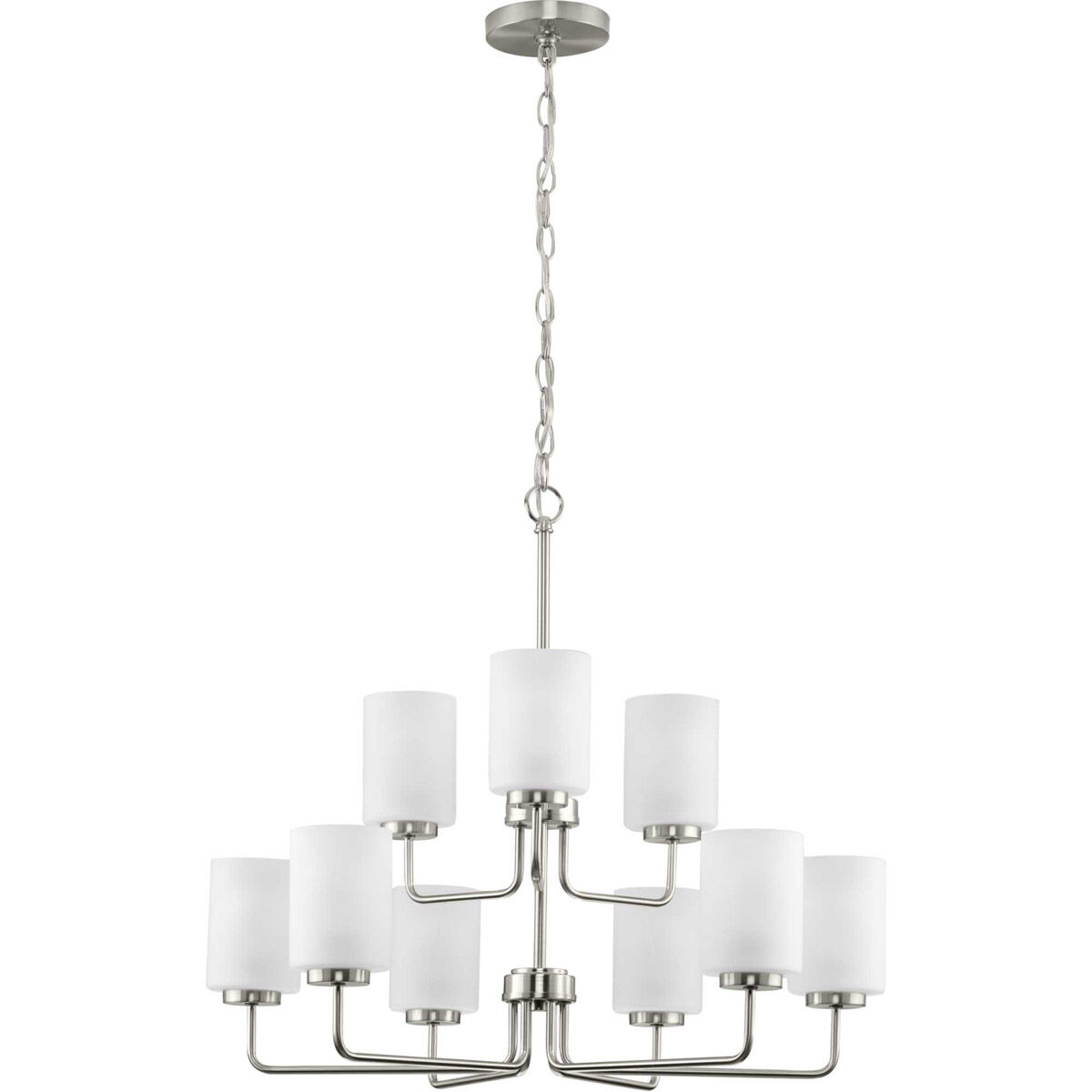 Merry 9 Light 28 inch Brushed Nickel Chandelier Ceiling Light