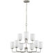 Merry 9 Light 28 inch Brushed Nickel Chandelier Ceiling Light
