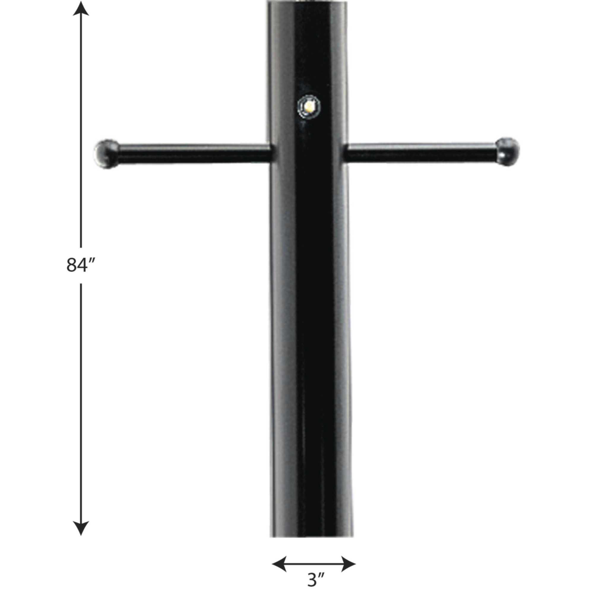 Outdoor Posts 84 inch Matte Black Outdoor Aluminum Post, with Ladder Rest, Photocell and GCO