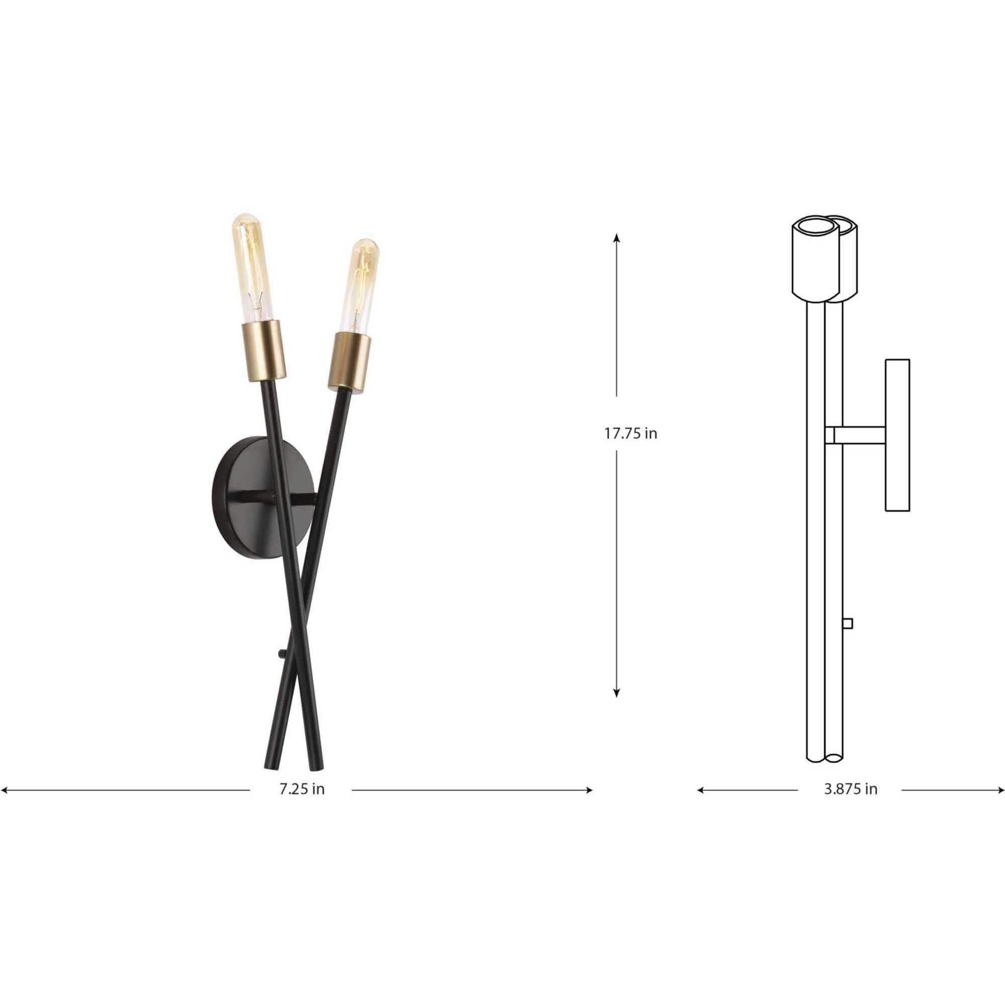 Astra 2 Light 7 inch Antique Bronze Wall Bracket Wall Light, Design Series