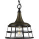 Bastille 1 Light Aged Brass Pendant Ceiling Light