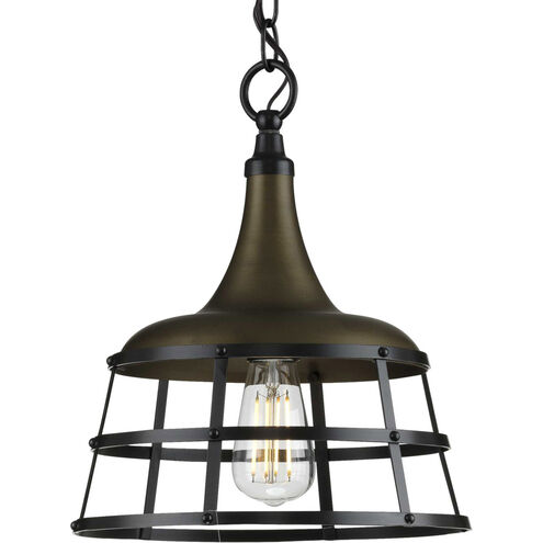 Bastille 1 Light Aged Brass Pendant Ceiling Light