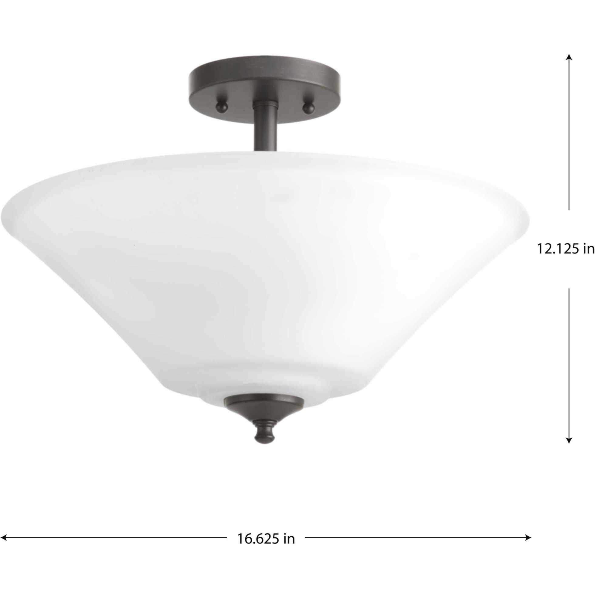 Joy 3 Light 16.63 inch Antique Bronze Semi-Flush Mount Convertible Ceiling Light