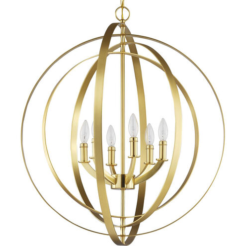 Equinox 6 Light Satin Brass Pendant Ceiling Light