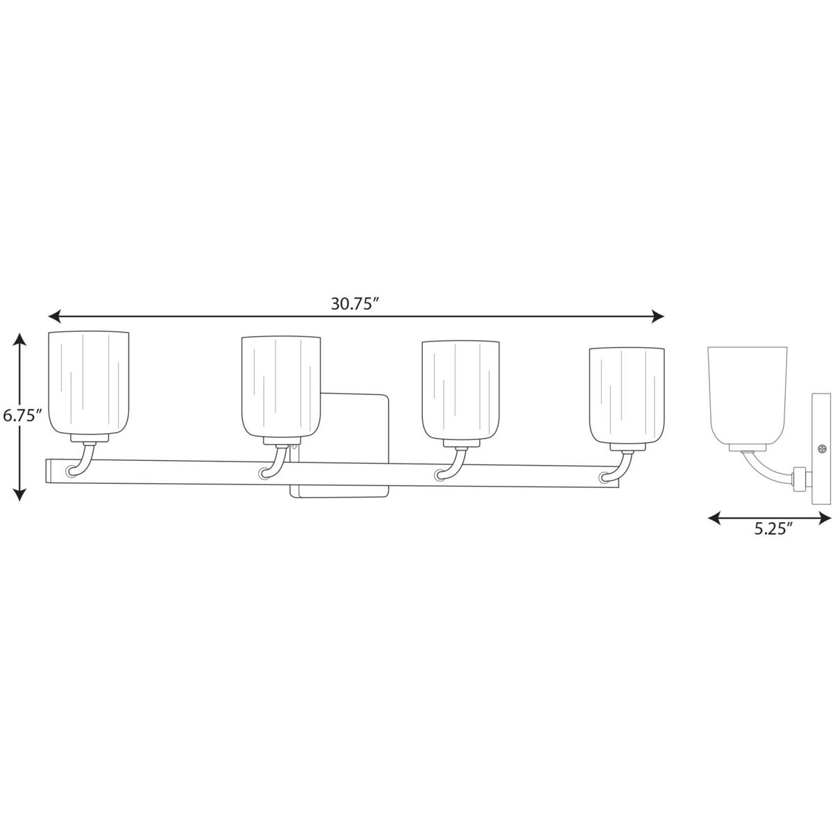 Moore 4 Light 30.75 inch Satin Brass Bath Vanity Wall Light