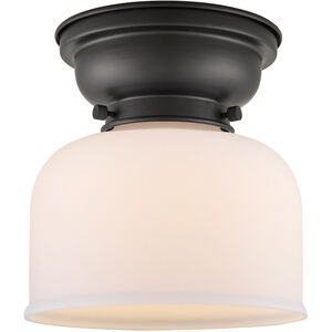 Aditi Large Bell 1 Light 8 inch Matte Black Flush Mount Ceiling Light in Matte White Glass, Aditi