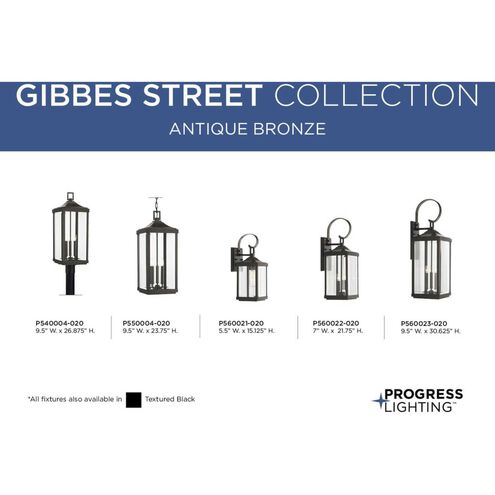 Gibbes Street 1 Light 15 inch Antique Bronze Outdoor Wall Lantern, Small, Design Series