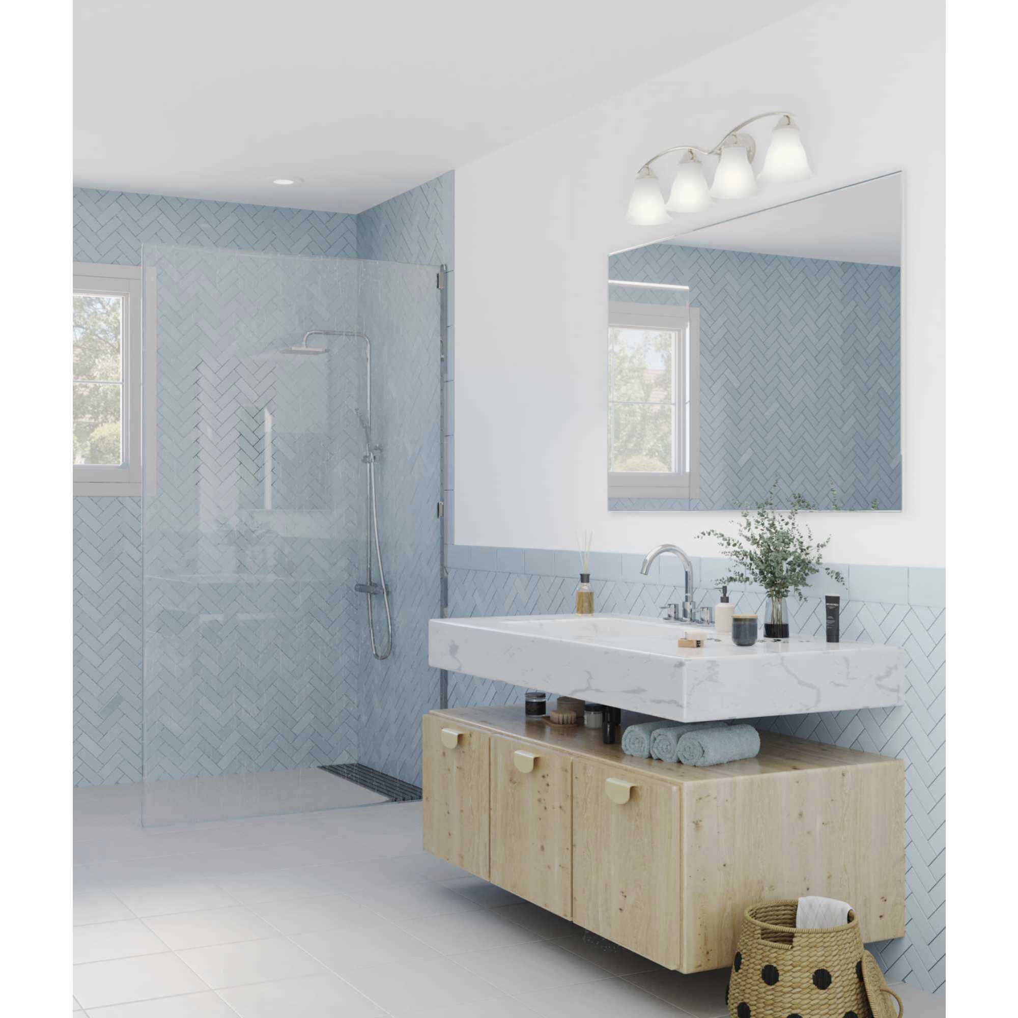 Trinity 4 Light 33.25 inch Brushed Nickel Bath Vanity Wall Light