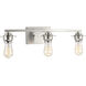 Debut 3 Light 24 inch Brushed Nickel Bath Vanity Wall Light, Design Series
