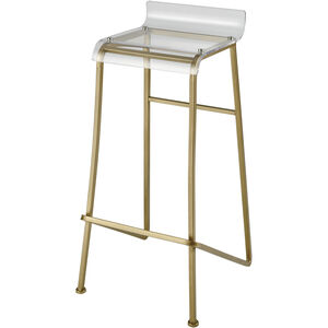 Hyperion 33.25 inch Clear with Gold Bar Stool