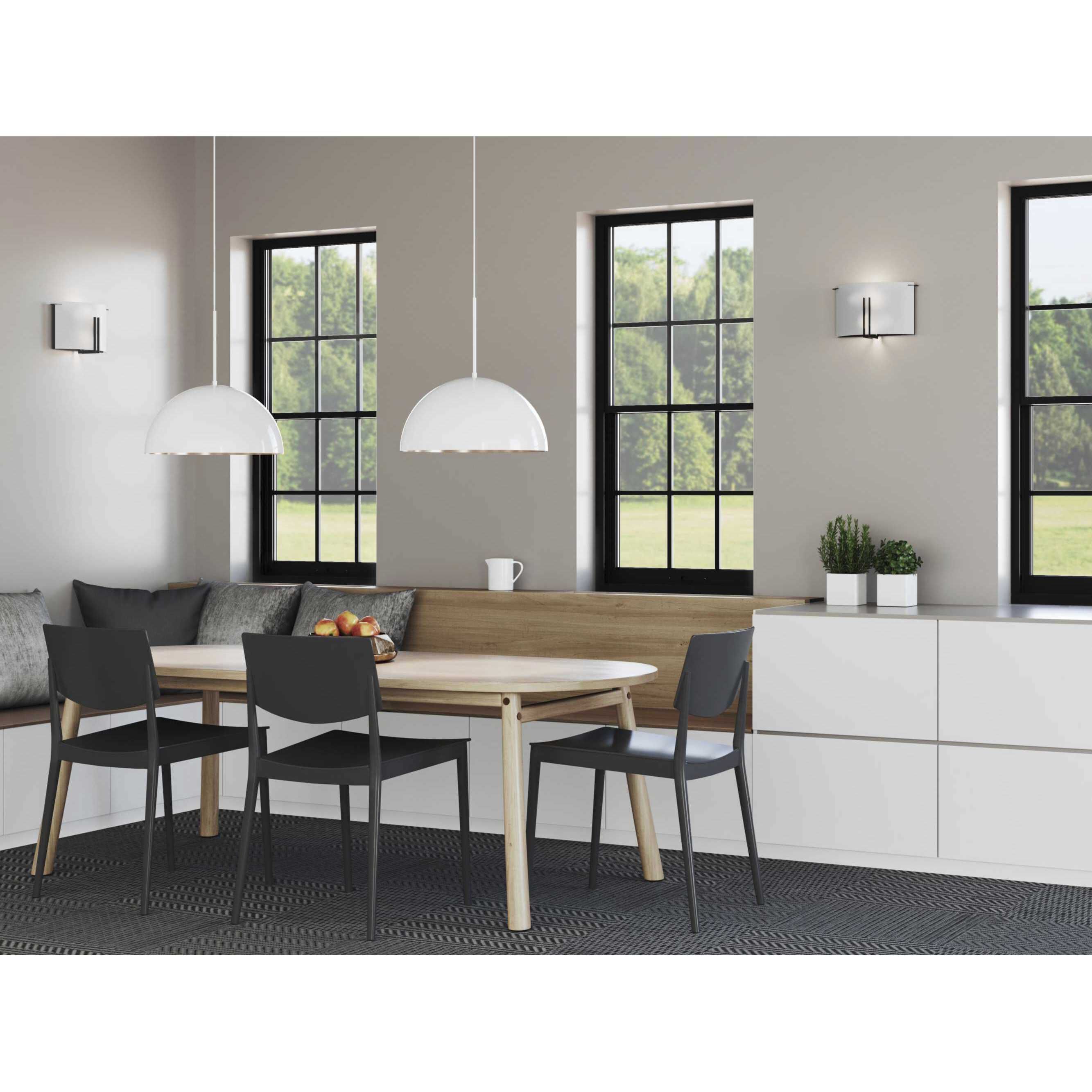 Modern Glass Sconce 2 Light 4 inch Matte Black ADA Wall Sconce Wall Light