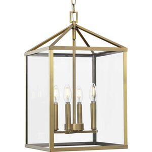 Hillcrest 4 Light 13 inch Vintage Brass Foyer Light Ceiling Light