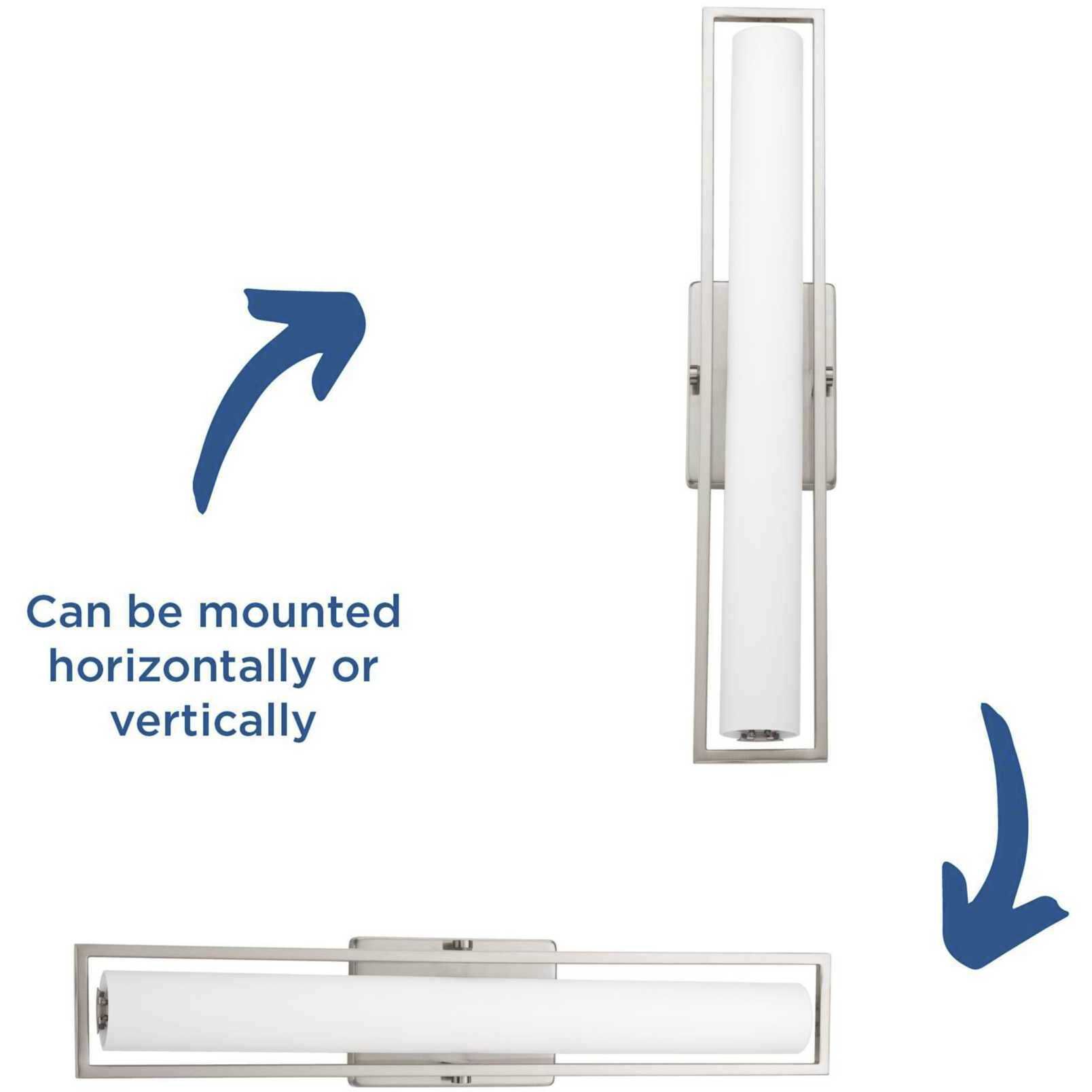 Frame LED 24 inch Brushed Nickel Bath Vanity Wall Light, Progress LED