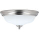 LED Alabaster LED 15 inch Brushed Nickel Flush Mount Ceiling Light, Progress LED