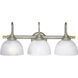 Bath Match 3 Light 23 inch Pearl Nickel Bath Vanity Wall Light