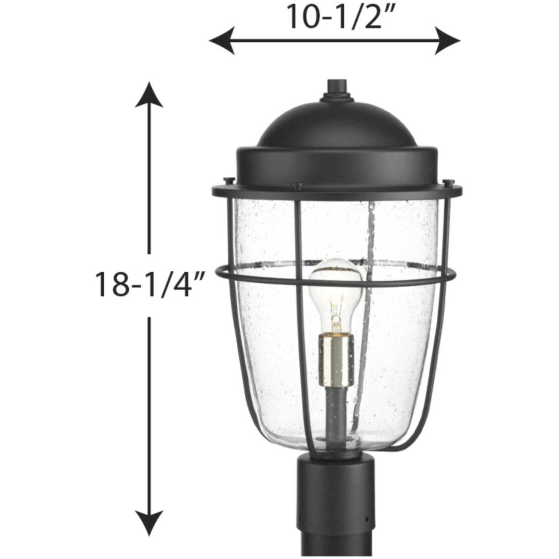 Holcombe 1 Light 18 inch Textured Black Outdoor Post Lantern