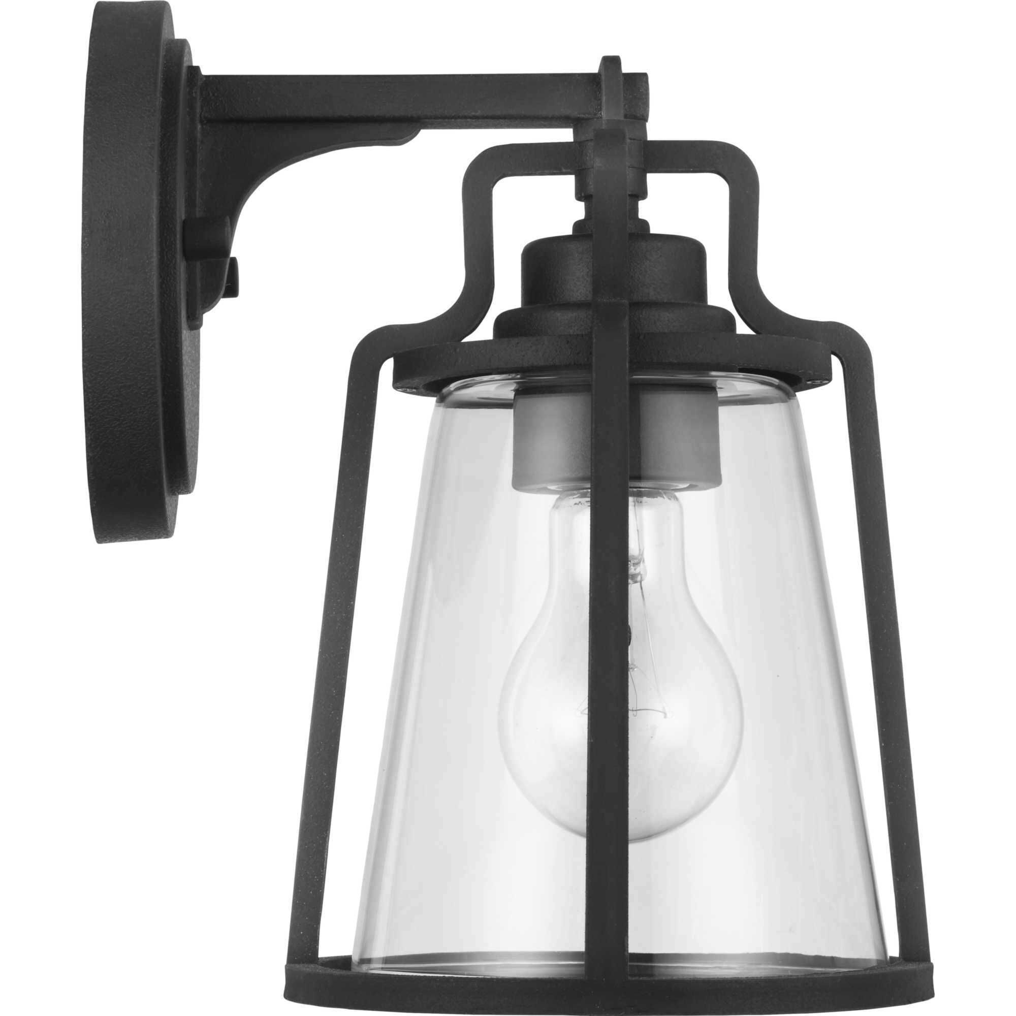 Benton Harbor 1 Light 10 inch Textured Black Outdoor Wall Lantern, with DURASHIELD, Small