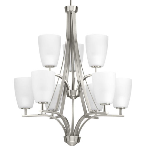 Leap 9 Light 26 inch Brushed Nickel Chandelier Ceiling Light