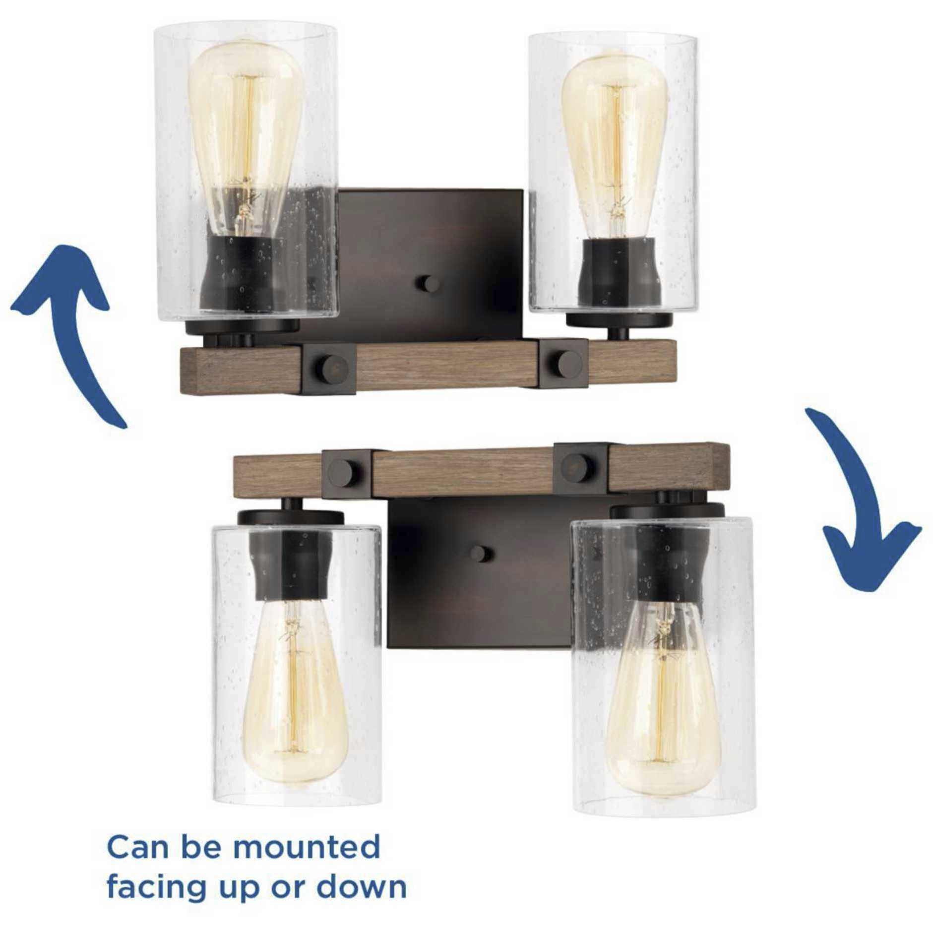 Barnes Mill 2 Light 13 inch Antique Bronze Bath Vanity Wall Light