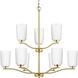 Adley 9 Light 28 inch Satin Brass Chandelier Ceiling Light