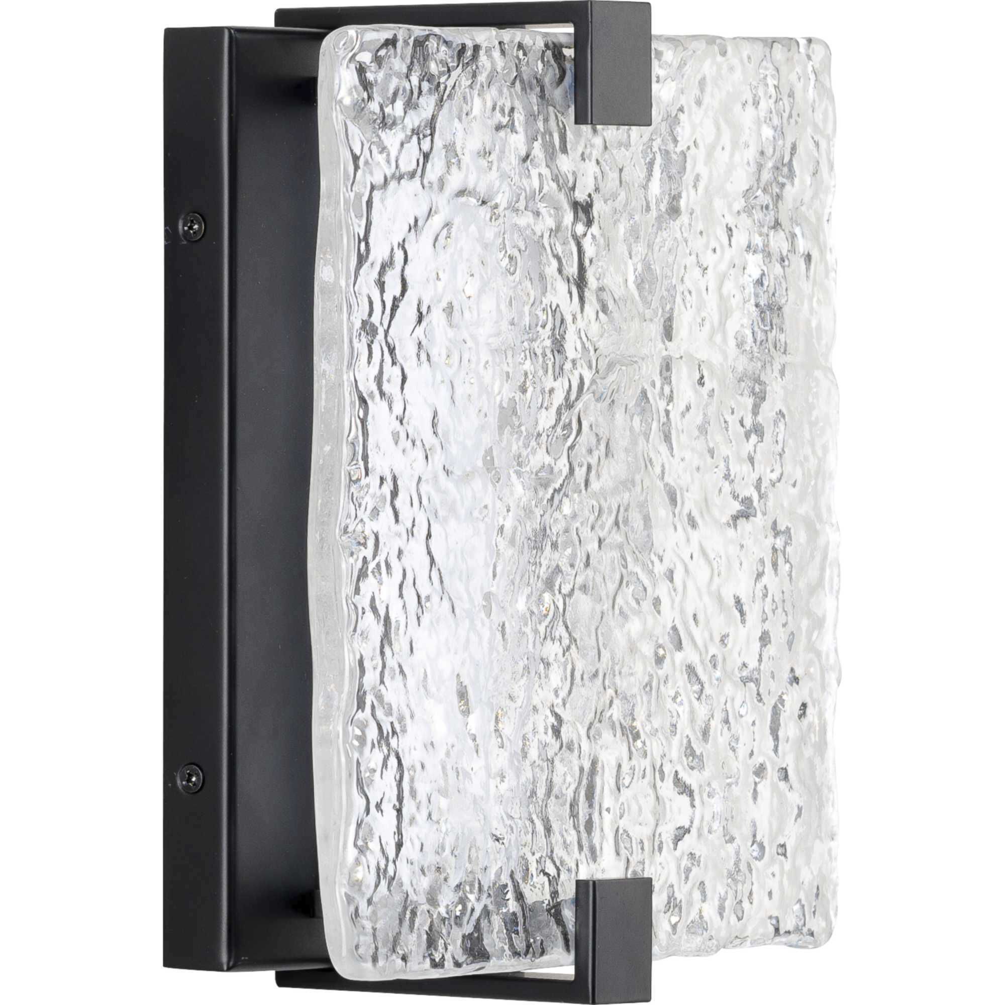 LED Stone Glass LED 8 inch Matte Black ADA Wall Sconce Wall Light, Progress LED