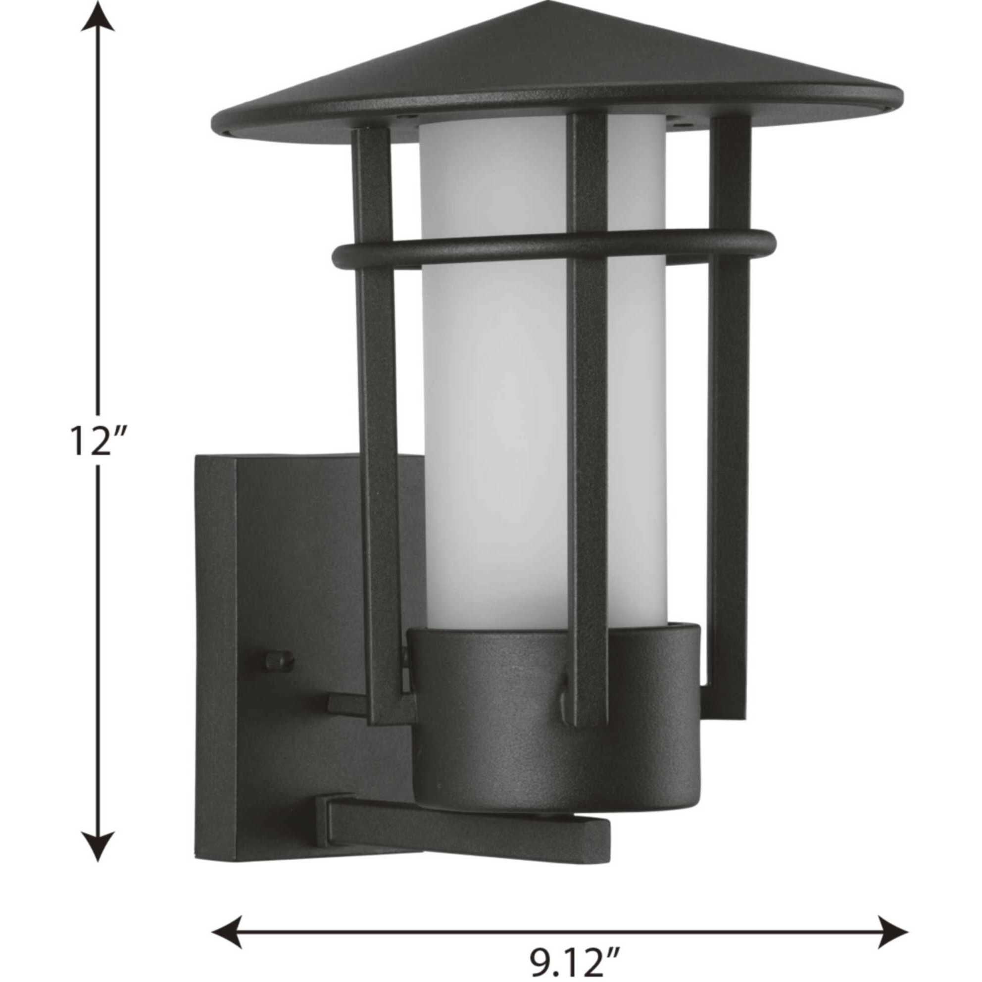 Exton 1 Light 12 inch Textured Black Outdoor Wall Lantern