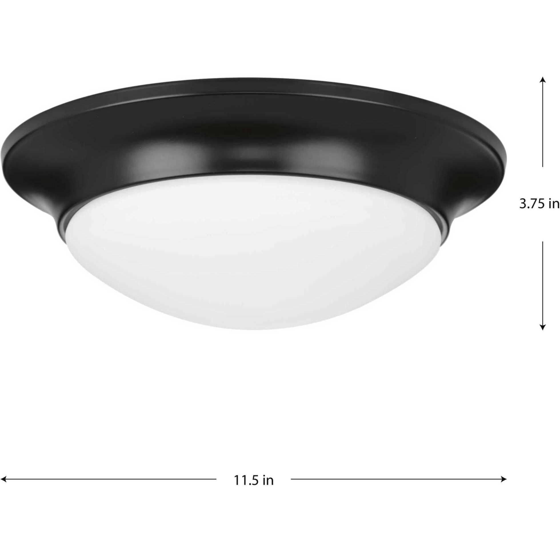 Etched Glass Close-to-Ceiling 1 Light 11.5 inch Matte Black Flush Mount Ceiling Light
