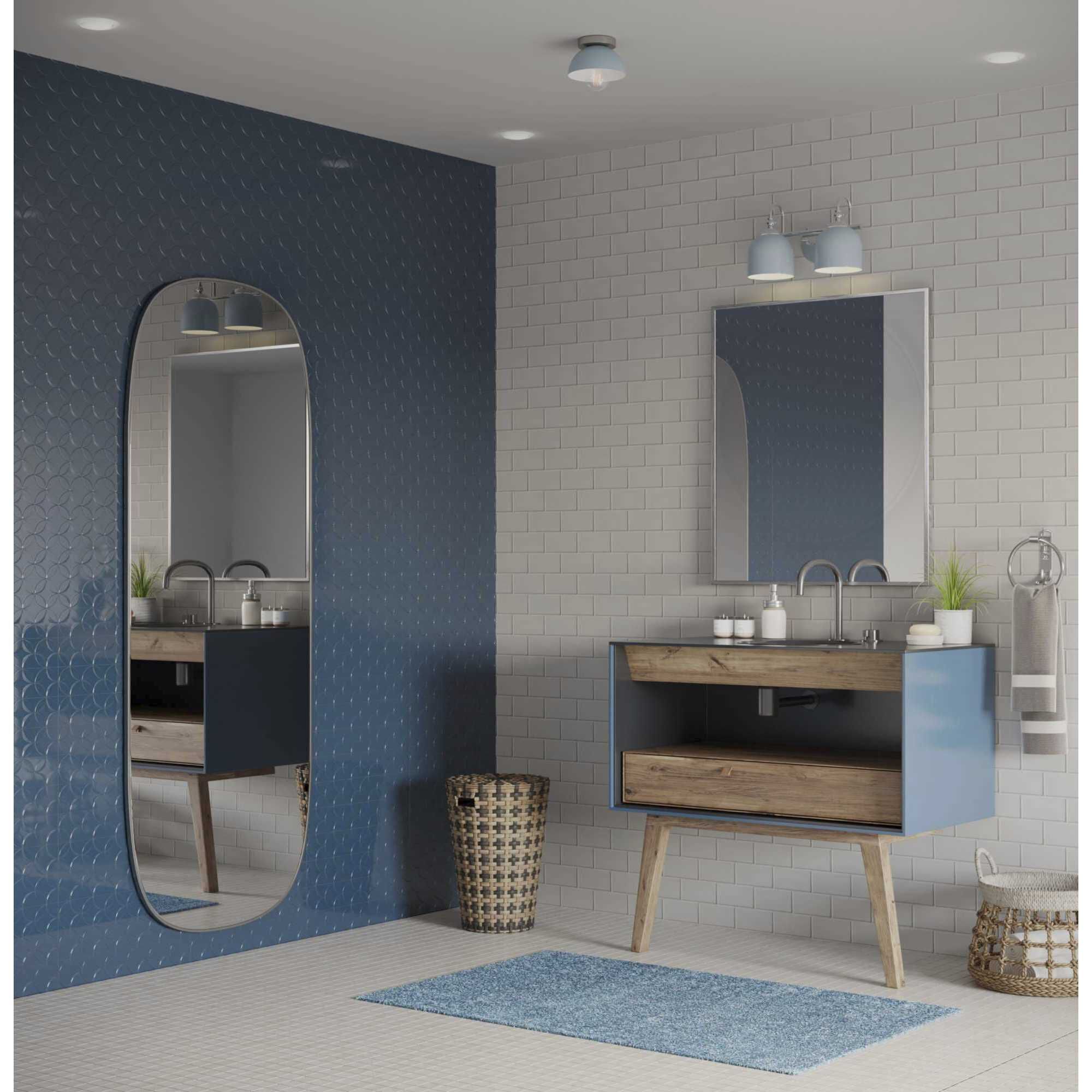 Eva 1 Light 7 inch Coastal Blue Flush Mount Ceiling Light