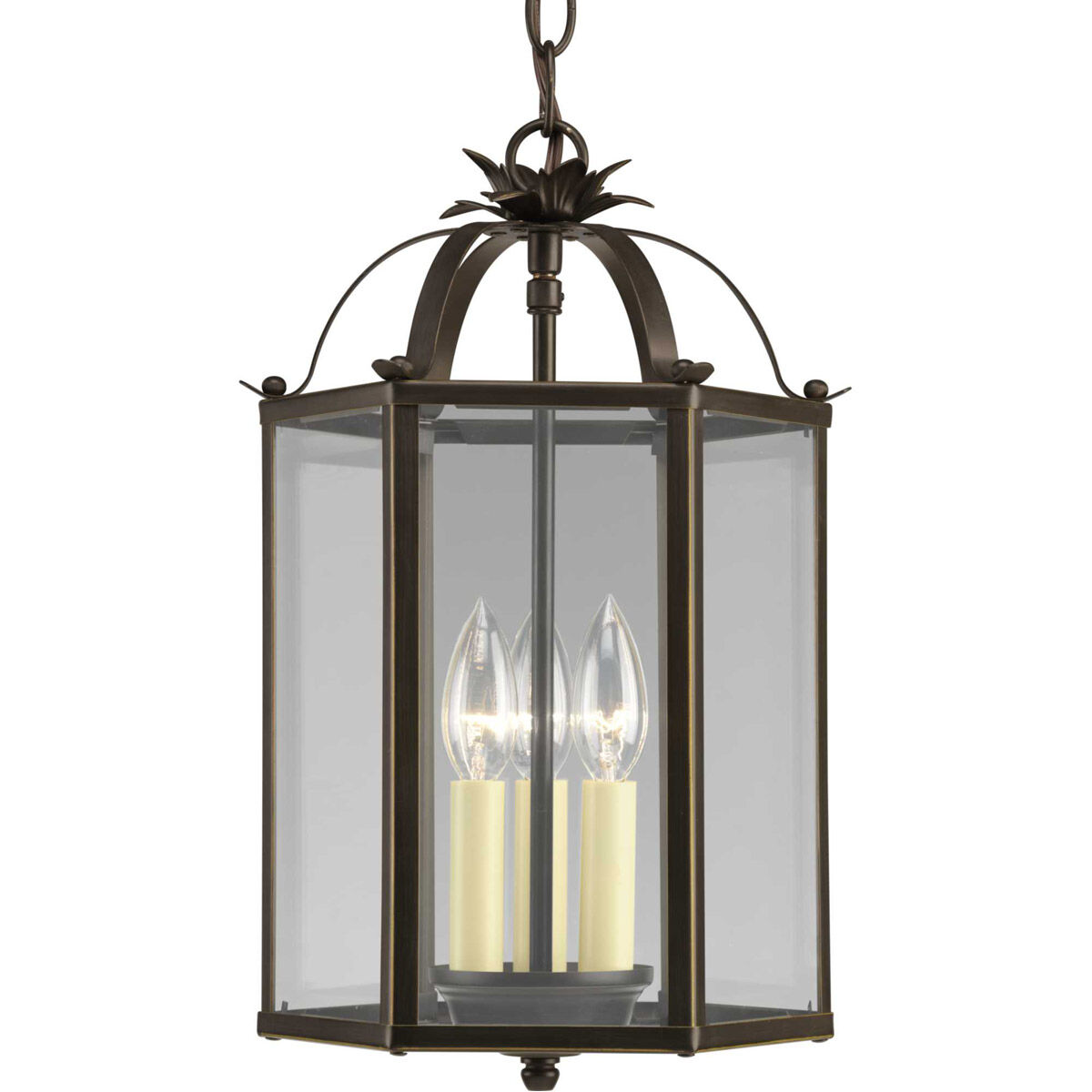 Flat Glass 3 Light 8.31 inch Brushed Nickel Foyer Pendant Ceiling Light