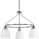 Lucky 3 Light 22 inch Polished Chrome Chandelier Ceiling Light