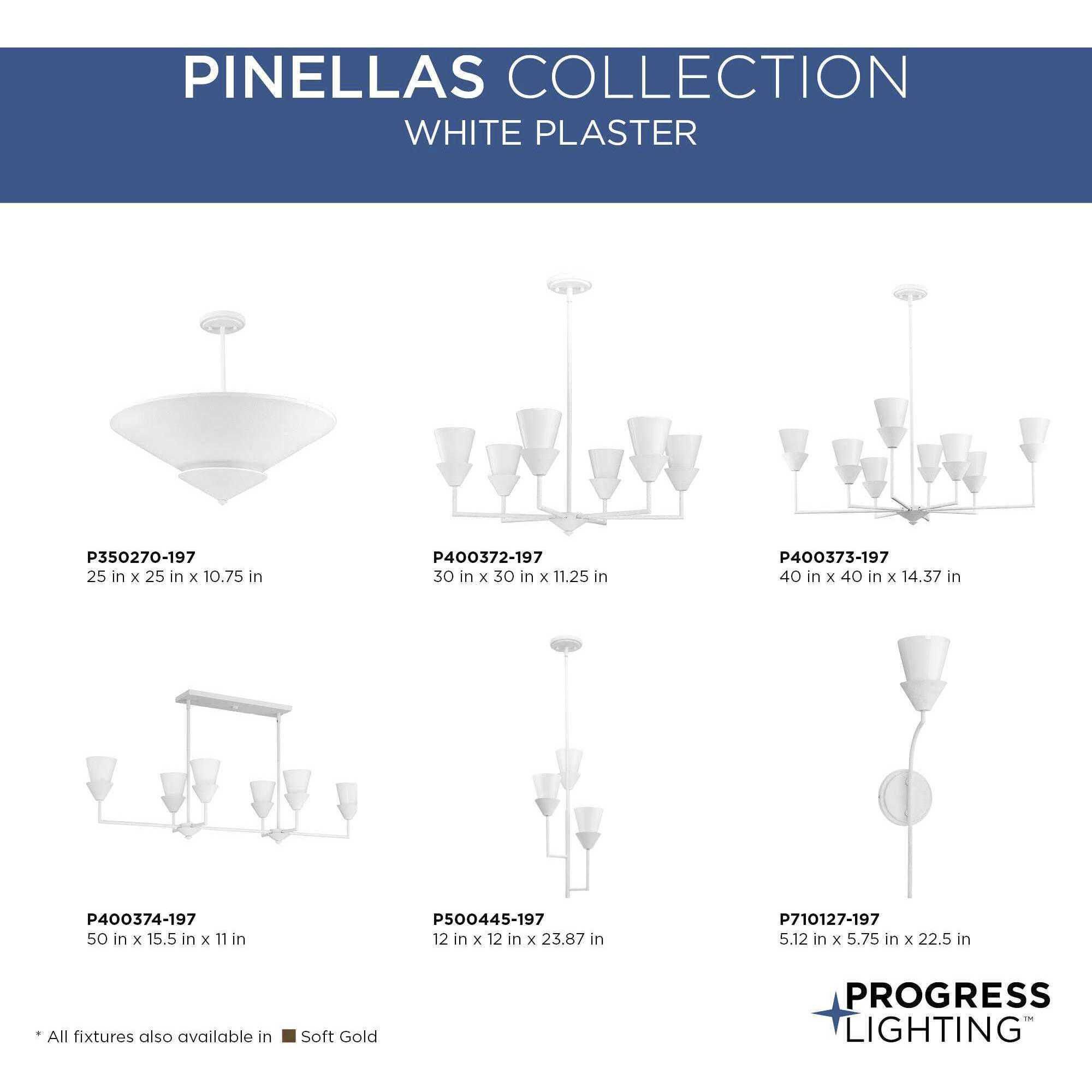 Pinellas 3 Light 12 inch White Plaster Pendant Ceiling Light, Design Series