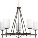 Compass 5 Light 28 inch Antique Bronze Chandelier Ceiling Light