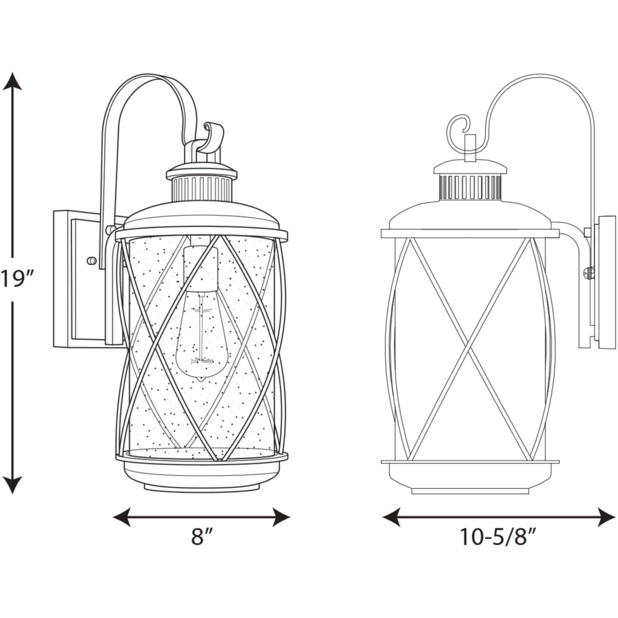 Hollingsworth 1 Light 19 inch Textured Black Outdoor Wall Lantern, Medium