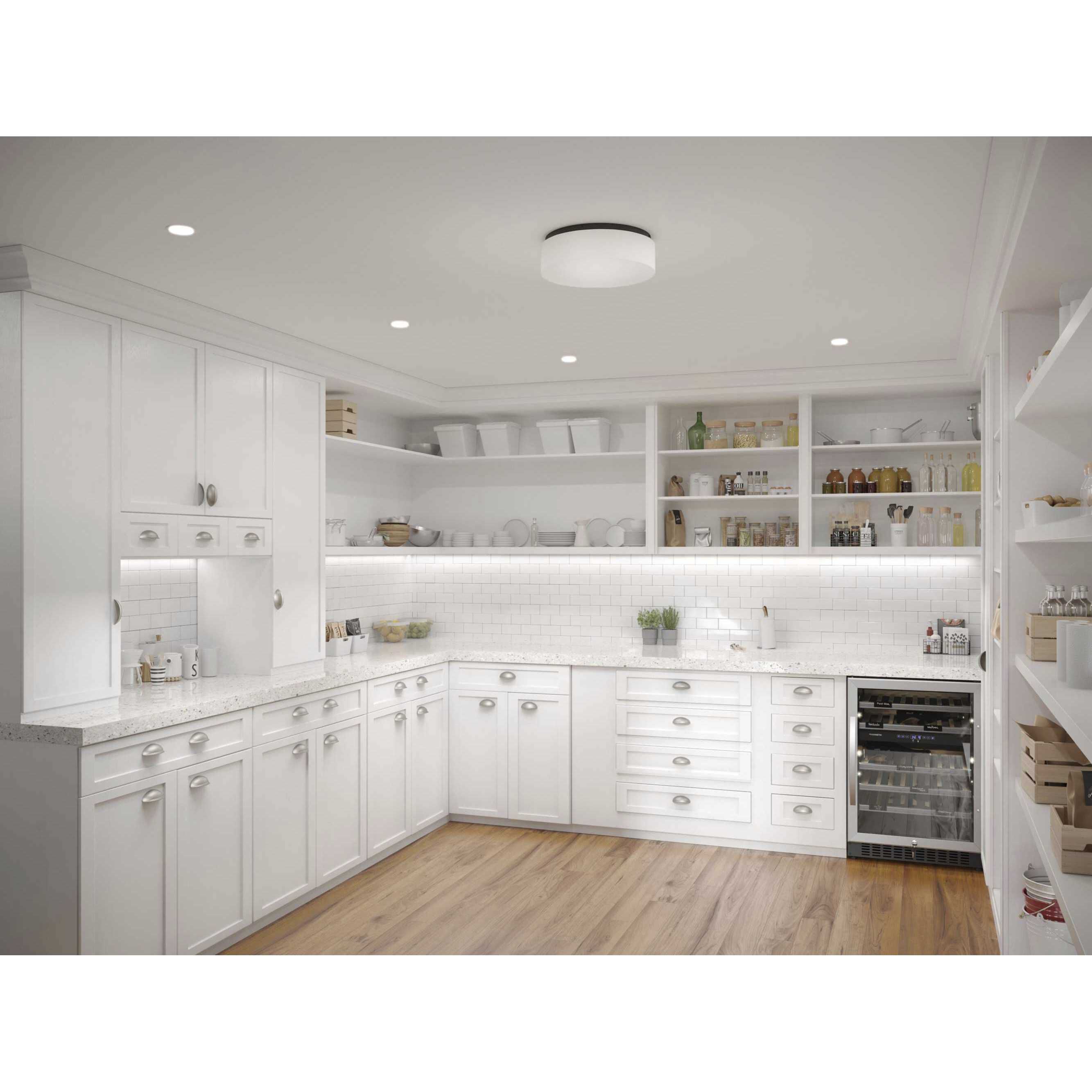 Drums And Clouds LED 11 inch Black Flush Mount Ceiling Light, Progress LED