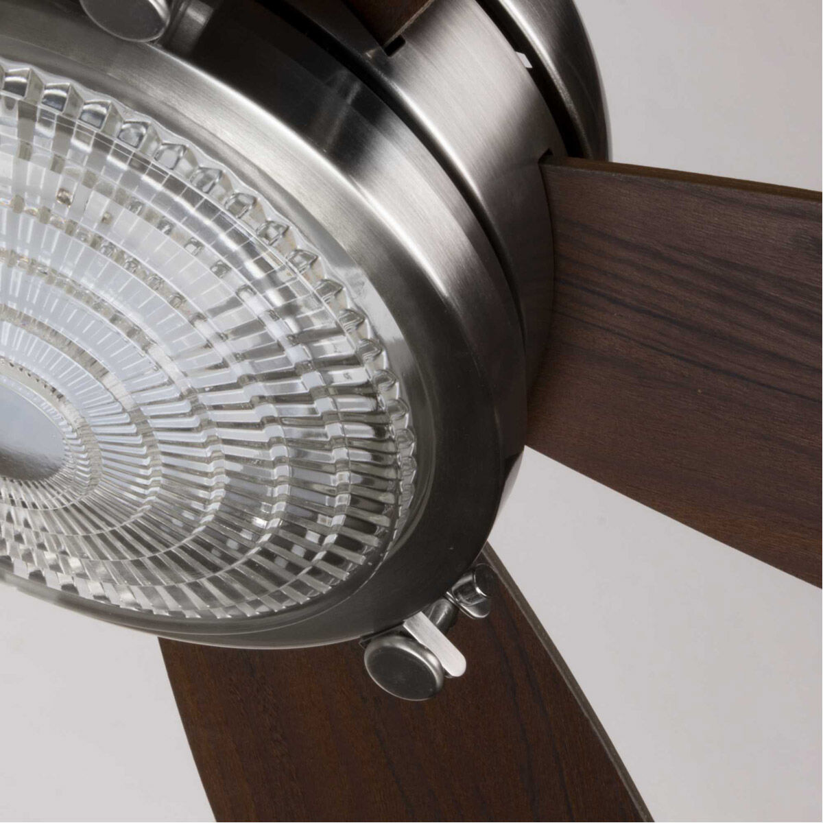 Kudos 52 inch Brushed Nickel with Silver/American Walnut Blades Ceiling Fan, Progress LED