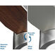 Braden 44 inch Brushed Nickel with American Walnut/Silver Blades Ceiling Fan, Progress LED
