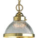 Prismatic Glass 1 Light 7 inch Polished Brass Mini-Pendant Ceiling Light