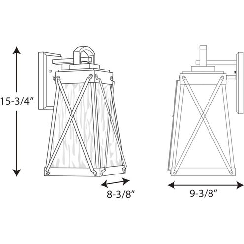Creighton 1 Light 16 inch Antique Bronze Outdoor Wall Lantern, Medium, Design Series