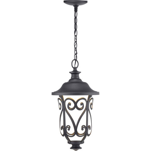 Leawood LED LED 10 inch Textured Black Outdoor Hanging Lantern, Design Series