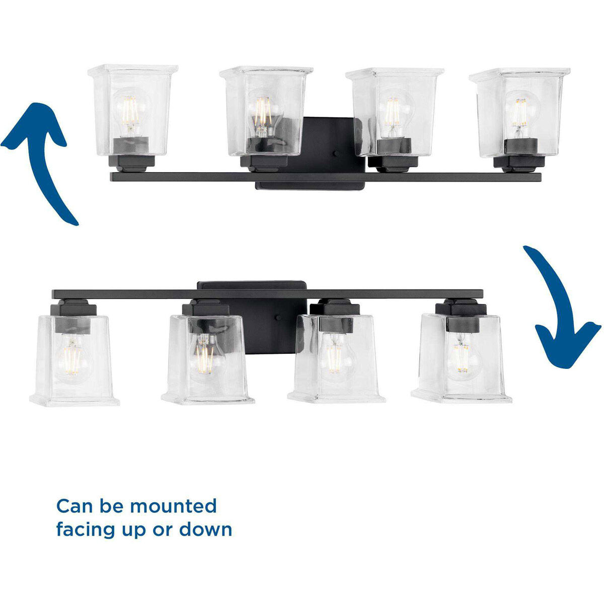 Gilmour 4 Light 28 inch Matte Black Bath Vanity Wall Light