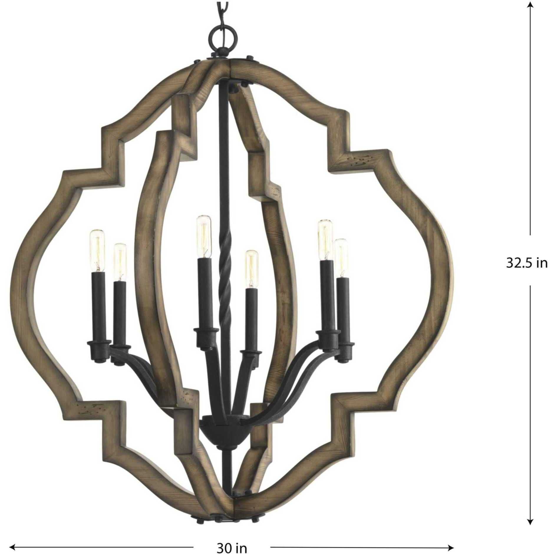Spicewood 6 Light 30 inch Gilded Iron Chandelier Ceiling Light, Design Series