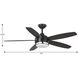 Albin 54 inch Black with Toasted Oak Blades Ceiling Fan, Progress LED