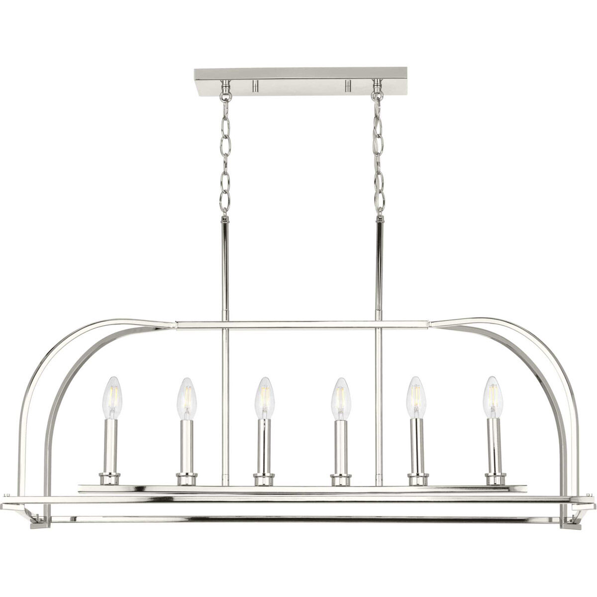 Seneca 6 Light 38.25 inch Polished Nickel Linear Chandelier Ceiling Light