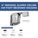 6in Slope Recessed Housing BR-30 Unfinished Recessed Can in Non-IC Rated, Remodel, Non-IC