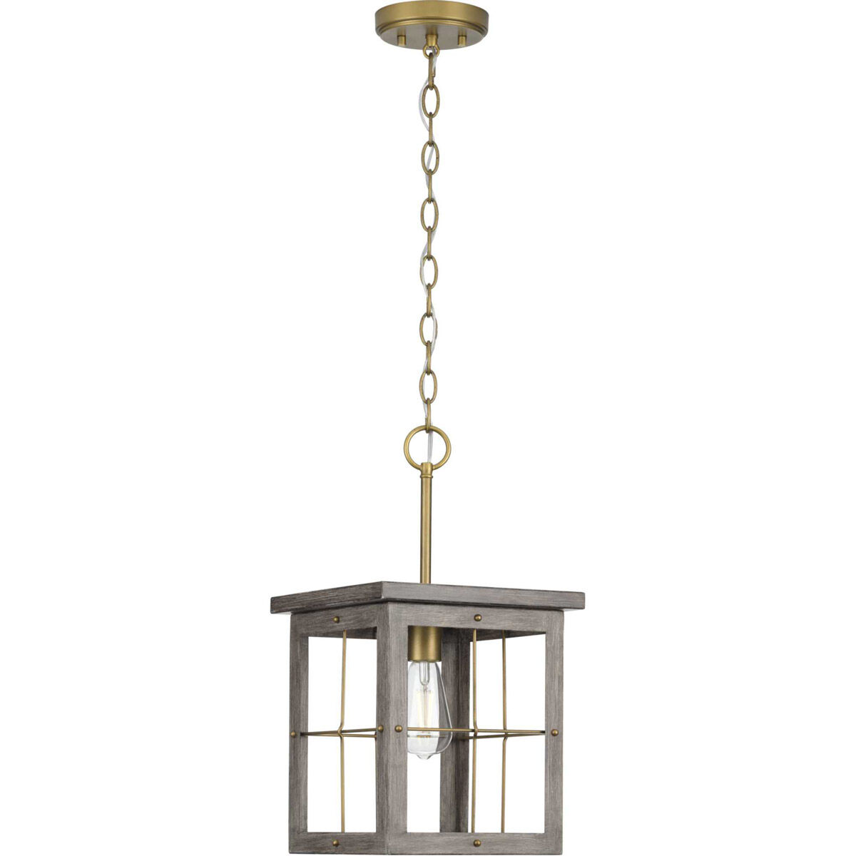 Hedgerow 1 Light 10 inch Distressed Brass Mini Pendant Ceiling Light