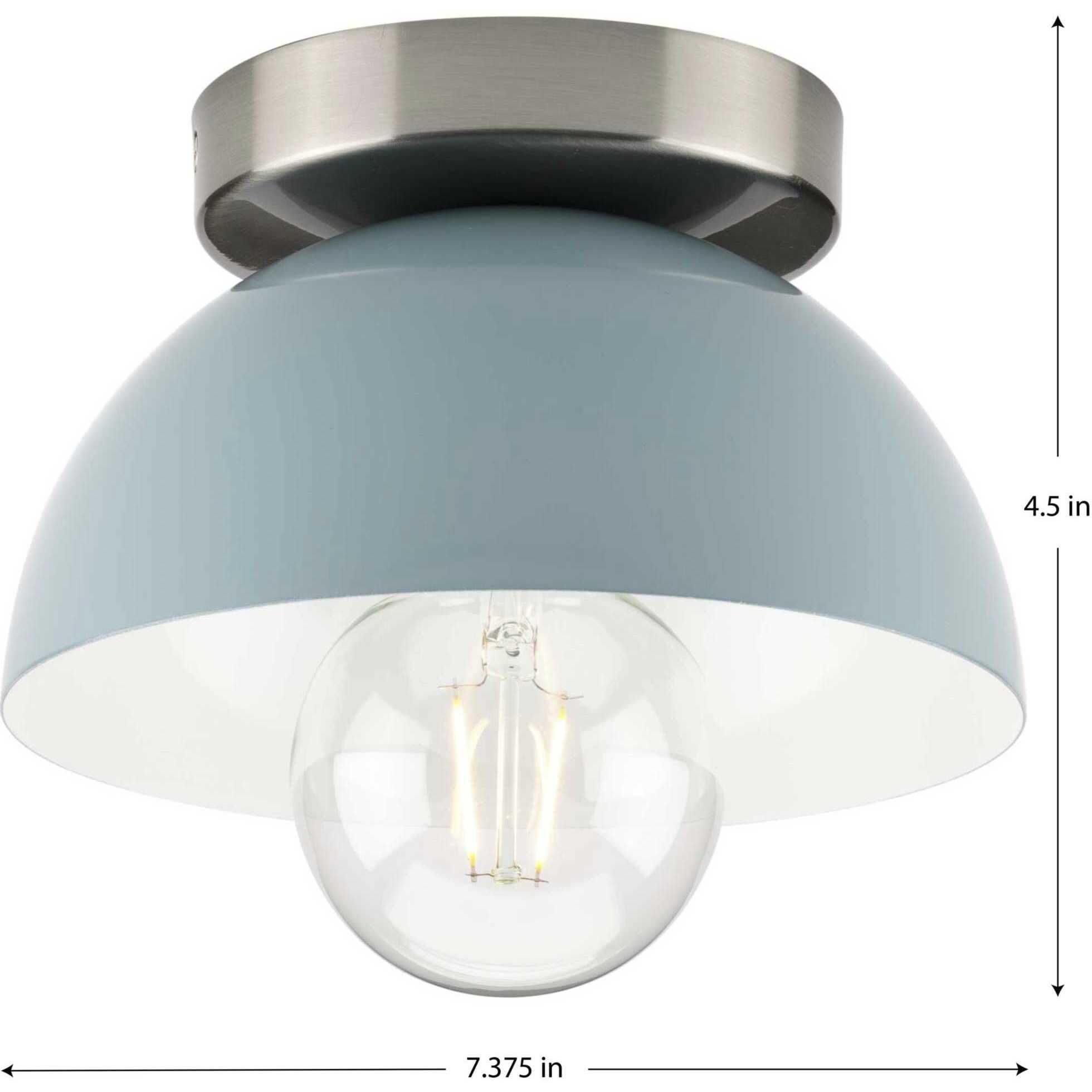 Eva 1 Light 7 inch Coastal Blue Flush Mount Ceiling Light