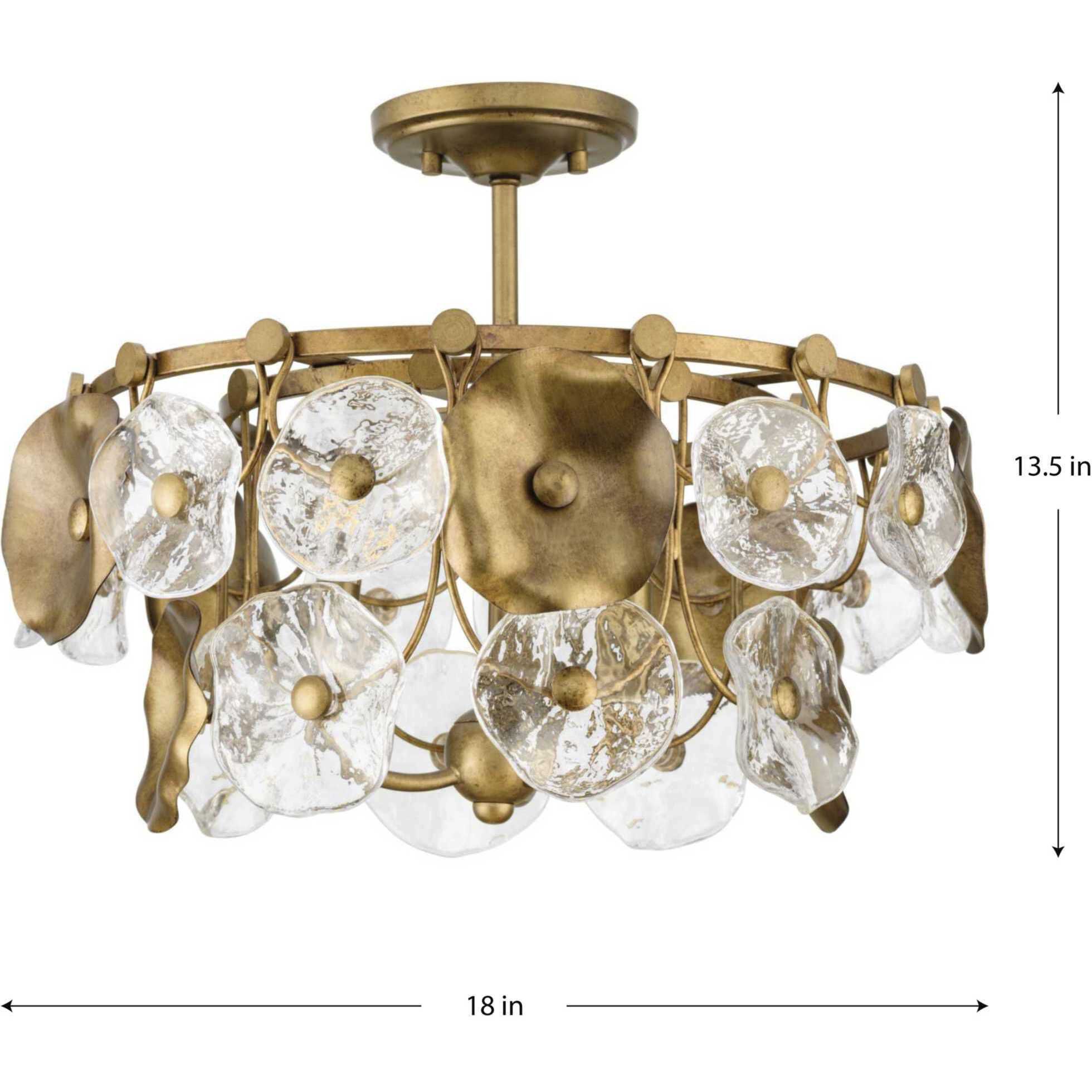 Progress Lighting P500442 204 Three Light Pendant Loretta Gold Ombre