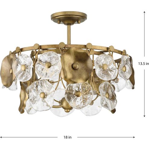 Loretta 3 Light 18 inch Gold Ombre Pendant Ceiling Light, Design Series
