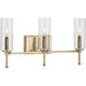 Elara 3 Light 22 inch Vintage Brass Bath Vanity Wall Light